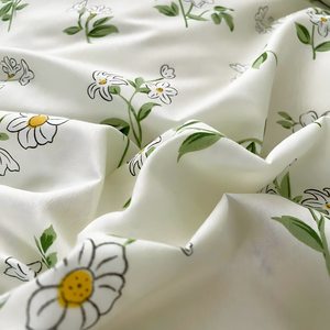 Drap plat en microfibre brossée imprimé motif floral vert doux au toucher <span class=keywords><strong>housse</strong></span> <span class=keywords><strong>de</strong></span> <span class=keywords><strong>couette</strong></span> et taie d'oreiller ensemble <span class=keywords><strong>de</strong></span> literie pour la maison - Product Image 5