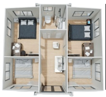 Maison en conteneur modulaire de 20 pieds-1 chambre avec salle de bain, excellente isolation et qualité - Product Image 4