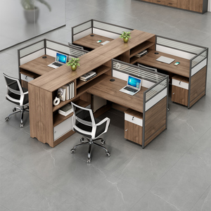 Modern Convertible Modular Grey <b>Wooden</b> <b>Office</b> Furniture Design White Staff <b>Desks</b> - Product Image 2