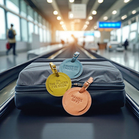 Meilleure vente étiquette de bagage en PU étiquette de bagage étiquettes d'identification de voyage valise de voyage étiquette anti-perte