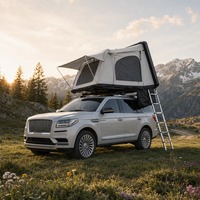Tente de toit rigide pliable automatique 210 cm pour 4x4 SUV, camping et voyages en plein air
