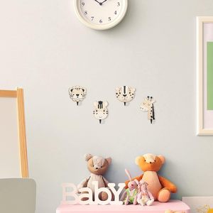 Safari Animal Crochets Muraux Décoratifs En Bois <span class=keywords><strong>Jungle</strong></span> Animal Pépinière Crochets Bois Girafe Lion Cintre pour Pépinière - Product Image 6
