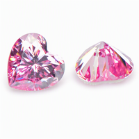 Moissanite Bentuk Hati Berlapis Merah Muda 0.5-3CT Bersertifikat GRA Buatan Laboratorium Grosir Siap Pakai untuk Pembuatan Perhiasan Tersedia dalam Stok Berkualitas Tinggi