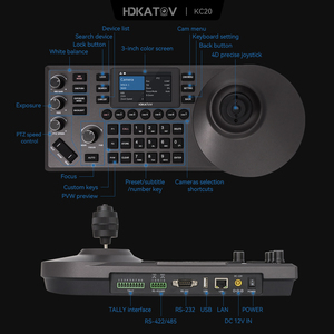 HDKATOV pelacak AI OBS 4K PTZ, kamera konferensi optik hdMi Lan Usb3.0 <span class=keywords><strong>Poe</strong></span> siaran langsung + pengontrol IP - Product Image 2