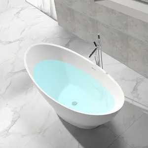 KKR מודרני יוקרה אמבטיה העצמאי שריה ספא מלאכותי אקריליק מוצק משטח אבן אמבטיה בודד