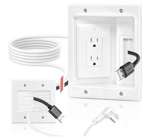 Kit di gestione cavi a muro con scatola per <span class=keywords><strong>presa</strong></span> <span class=keywords><strong>TV</strong></span> a incasso a due fori, kit per nascondere cavi e fili, scatola per nascondere cavi compatibile con tutte le spine - Product Image 1