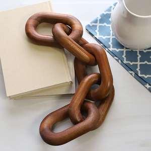 Chaîne décorative <span class=keywords><strong>en</strong></span> <span class=keywords><strong>bois</strong></span> d'acacia sculpté à la main, style rustique et champêtre, pour <span class=keywords><strong>table</strong></span> <span class=keywords><strong>basse</strong></span> et étagères à livres - Product Image 1