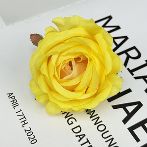 Vente en gros d'usine, têtes de roses enneigées, fleurs artificielles de haute qualité pour la décoration de la pièce, QYYN-3, fleurs en soie au toucher réel - Product Image 6