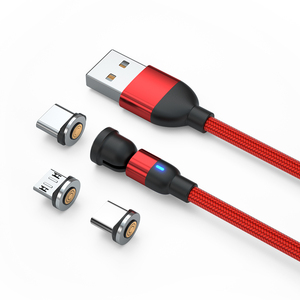 Cargador magnético giratorio en stock al por mayor, cable de carga rápida 3 en 1 en forma de L y cable de datos USB recto 3A para Android tipo <span class=keywords><strong>C</strong></span> - Product Image 1