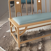 Ensemble de table et de chaises de restaurant en bois massif moderne, meubles de salle à manger rectangulaires, sièges de banquette pour hôtel, bar