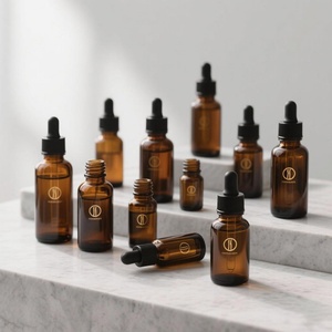 Wholesale Amber Essential Oil Dropper <b>Bottles</b> 10ml/30ml/50ml Tea Tree Glass Plastic Caps Gold Dropper Custom Logo Box - Product Image 5