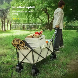 Ráp cắm trại Xe đẩy toa xe với bánh xe lớn: Một gấp câu cá bollerwagen Xe đẩy bãi biển giỏ hàng cho cát. - Product Image 2