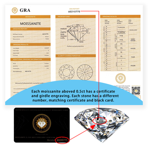 Moissanite certificata autorizzata smeraldo taglio 0,5ct a 5ct Moissanite diamanti forma smeraldo DEF VVS gioielli pietre per marcatura - Product Image 5