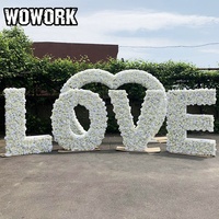 2026 WOWORK Fushun 3ft DIY Ins Festival Stage Props Retail Free Standing Big Artificial Flower Number Letter for Party Hire