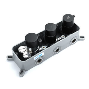 <span class=keywords><strong>Accesorios</strong></span> de <span class=keywords><strong>ducha</strong></span> dos función botón giratorio de agua caliente <span class=keywords><strong>y</strong></span> fría de control termostático interruptor negro latón cuerpo de la válvula - Product Image 5