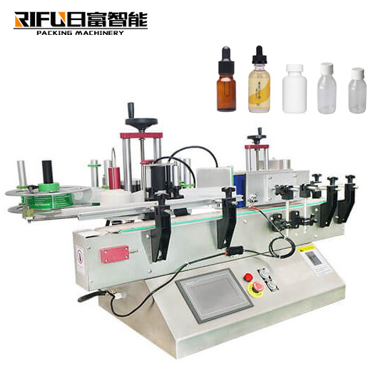 Tabletop Small Vial Sticker Automatic Round Bottle Labeling Machine with Conveyor