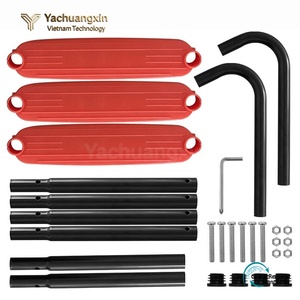 Escalera para Trampolín con Peldaños Rojos para Acceso al Redecillo de Seguridad del Trampolín Redondo, Equipo de Escalada Portátil - Product Image 2
