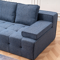 Canapé-lit sectionnel en tissu technique, compressé enroulé individuellement, avec rembourrage en éponge, idéal pour appartement