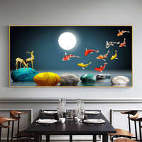 Art mural moderne de luxe avec cadre en aluminium imprimé UV, motif animal, pour salon, hôtel, couloir