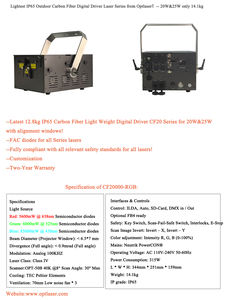 ไฟเลเซอร์ Optlaser รุ่นเรือธงล่าสุด CF20 <span class=keywords><strong>ซี</strong></span>รีส์ 20W RGB คาร์บอนไฟเบอร์ กันน้ำ สำหรับการแสดงแสงสีในงานภูมิทัศน์ พร้อมระบบควบคุม DMX512 - Product Image 5