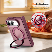 Étui magnétique pliable 2 en 1 pour iPhone Duo, transparent, aimant puissant, protection antichoc avec support en alliage