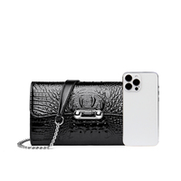 Nouvelle Pochette de créateur de haute qualité avec motif crocodile laqué, Portefeuille portable pour femme, Sac bandoulière à chaîne pour jeune femme