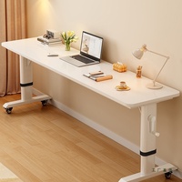 Bureau de chevet mobile en bois massif blanc pour poste de travail à domicile