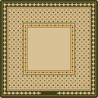 Tapis de table de mahjong américain en caoutchouc épais de 31,5 pouces, motif losanges antiques, absorbant les chocs et anti-rayures