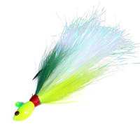 Umpan Pancing Bucktail Jig 14g untuk Air Asin dan Air Tawar, Umpan Buatan dengan Kepala Timbal untuk Memancing Ikan Bass dan Pike