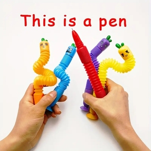 Penna Carota Antistress Divertente per Ufficio e Scuola, Giocattolo Sensoriale Mini Tubo in Plastica Espandibile, Penna Estensibile e Espandibile - Product Image 3