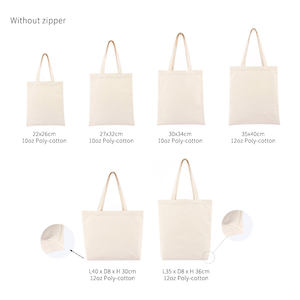 Tas Belanja Kanvas Grosir 3 Warna Siap Pakai Promosi Kustom Tas Hadiah Iklan Ramah Lingkungan Alami Tas Selempang Reusable - Product Image 2