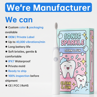 Brosse à dents électrique sonique pour enfants, USB-C, poils doux, pour dents sensibles, minuterie, étanche IPX8, blanchiment des dents, 5