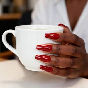 Magnifiques <span class=keywords><strong>faux</strong></span> <span class=keywords><strong>ongles</strong></span> en ABS rouge à presser, longs, rouge rubis, forme ballerine, coffret de 26 pièces avec rubans adhésifs gratuits - Product Image 2