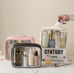 กระเป๋าเครื่องสำอางเดินทางกันน้ำพกพาได้ใสมีซิป - Product Image 2