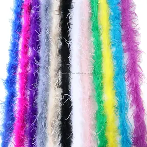 1ply Plumas Feathers Boa Yellow Gold Bulk DIY White Purple Ostrich Feather Boas For Party Wedding