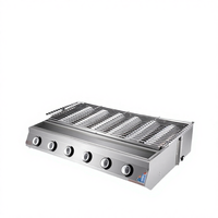 Nouveau Grill Électrique Commercial Sans Fumée en Acier Inoxydable avec Contrôle Tactile et Minuteur 110V/220V pour Barbecue Extérieur et Brochettes, 10-11 Plaques