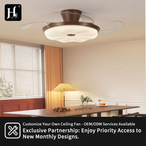 Ventilateur de plafond avec lampe pour chambre à coucher, style chinois, rétro, nouveau style chinois, silencieux, ultra-fin, forte force du vent, salle à manger - Product Image 6