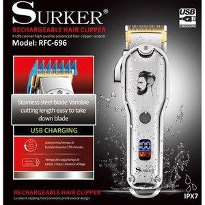 Cortadora de pelo recargable Surker RFC-696 con carga USB, resistente al agua IPX7, herramienta profesional para cortar el cabello - Product Image 3