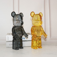 Figurine d'ours en résine, sculpture translucide peinte à la main, jouet artistique tendance, statue de collection, cadeau pour la maison ou le bureau