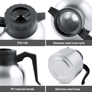 <span class=keywords><strong>Cafetière</strong></span> à filtre en acier inoxydable avec carafe thermique 2L, usage commercial et domestique, machine à café automatique - Product Image 3
