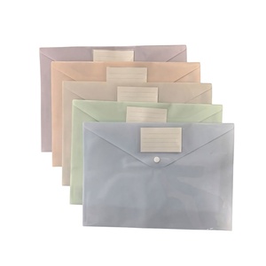 Pochettes en plastique couleur pastel pour documents A4 avec bouton-pression, classeurs format lettre - Product Image 1