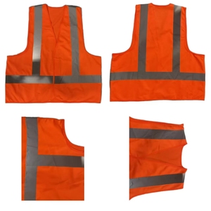 Cổ phiếu có sẵn ANSI Class 2 khả năng hiển thị cao polyester an toàn vest huỳnh quang màu vàng cam biểu tượng tùy chỉnh tùy chọn người lao động - Product Image 5