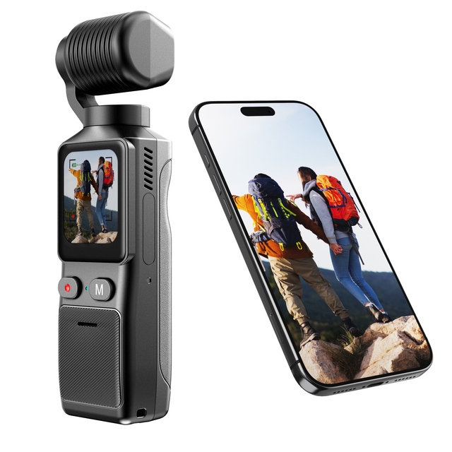 Portable 4K Pocket Action Camera 1.69" Touch Screen Vlog Recording With Handheld Gimbal Stabilizer Body Camera Video Recorder