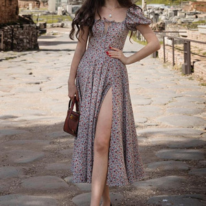 Vestido de satén con patrón sólido Retro <span class=keywords><strong>para</strong></span> mujer europea americana elegante <span class=keywords><strong>tirantes</strong></span> finos liso teñido <span class=keywords><strong>para</strong></span> <span class=keywords><strong>Amazon</strong></span> - Product Image 1