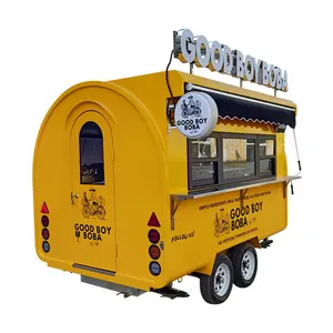 USA approved mobile outdoor vending trailer verified factory built bubble tea cart for sale fruit processing plant