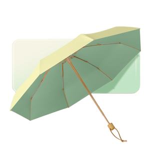 Cinq plis 8 os coloré manche en bois massif <span class=keywords><strong>parapluie</strong></span> simple pour hommes et femmes <span class=keywords><strong>petit</strong></span> et frais avec impression de logo personnalisé - Product Image 4