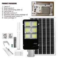 Projecteur Solaire Tri-Couleurs 360W Éclairage Extérieur de Jardin Étanche en Aluminium Lumière Chaude et Froide Lampadaire Solaire à LED
