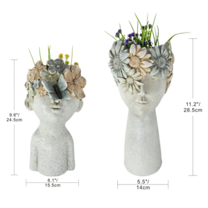 Nouvelle Arrivée Usine : Pot <span class=keywords><strong>de</strong></span> Fleurs <span class=keywords><strong>en</strong></span> Résine <span class=keywords><strong>Tête</strong></span> <span class=keywords><strong>Humaine</strong></span>, Sculpture Florale Nordique, <span class=keywords><strong>Vase</strong></span> Décoratif pour Jardin Intérieur et Maison - Product Image 1