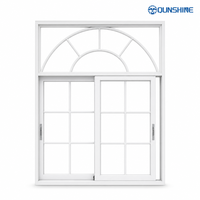 Fenêtre coulissante en PVC style ferme avec grille et verre dépoli transparent, isolation thermique, pour chambre et balcon