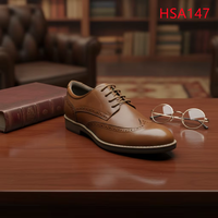 HY, Chaussures habillées pour hommes en cuir patchwork marron, style rétro français, coupe mi-haute, personnalisées, pour uniforme, HSA160